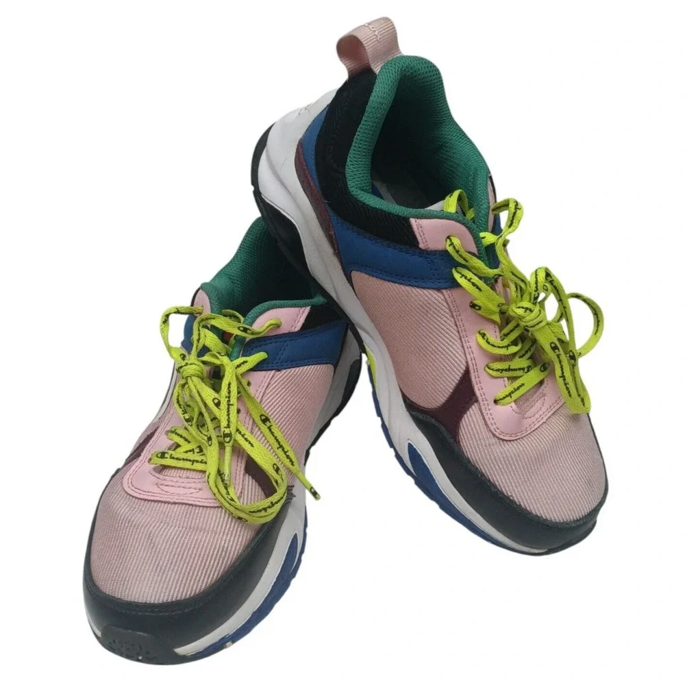 Champion 93Eighteen Block Youth size 5.5Y‎ sneakers Pink/Multi CHAMPION SHOES